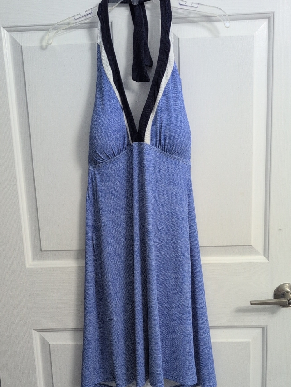 Tommy Bahama Island Cay Blue Halter Coverup Dress Pockets Padded Bust Large - Picture 13 of 16
